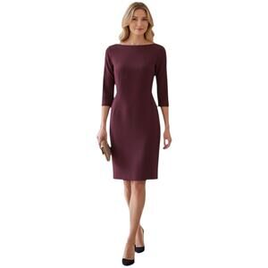 M.M. LaFleuer Purple Midi Sheath Etsuko Dress-size 6